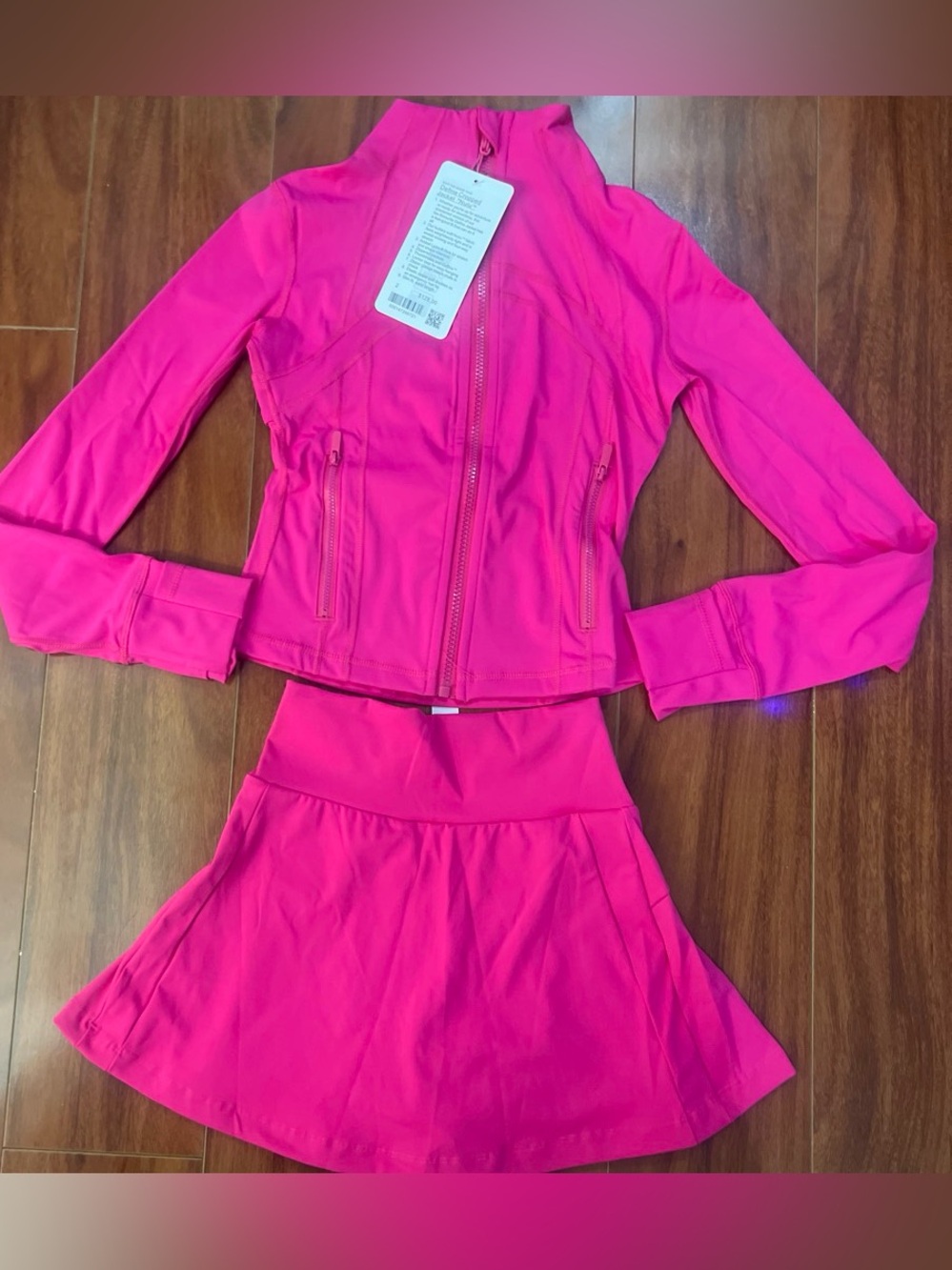 lululemon athletica Hot Pink Zip Jacket with Matching Skort